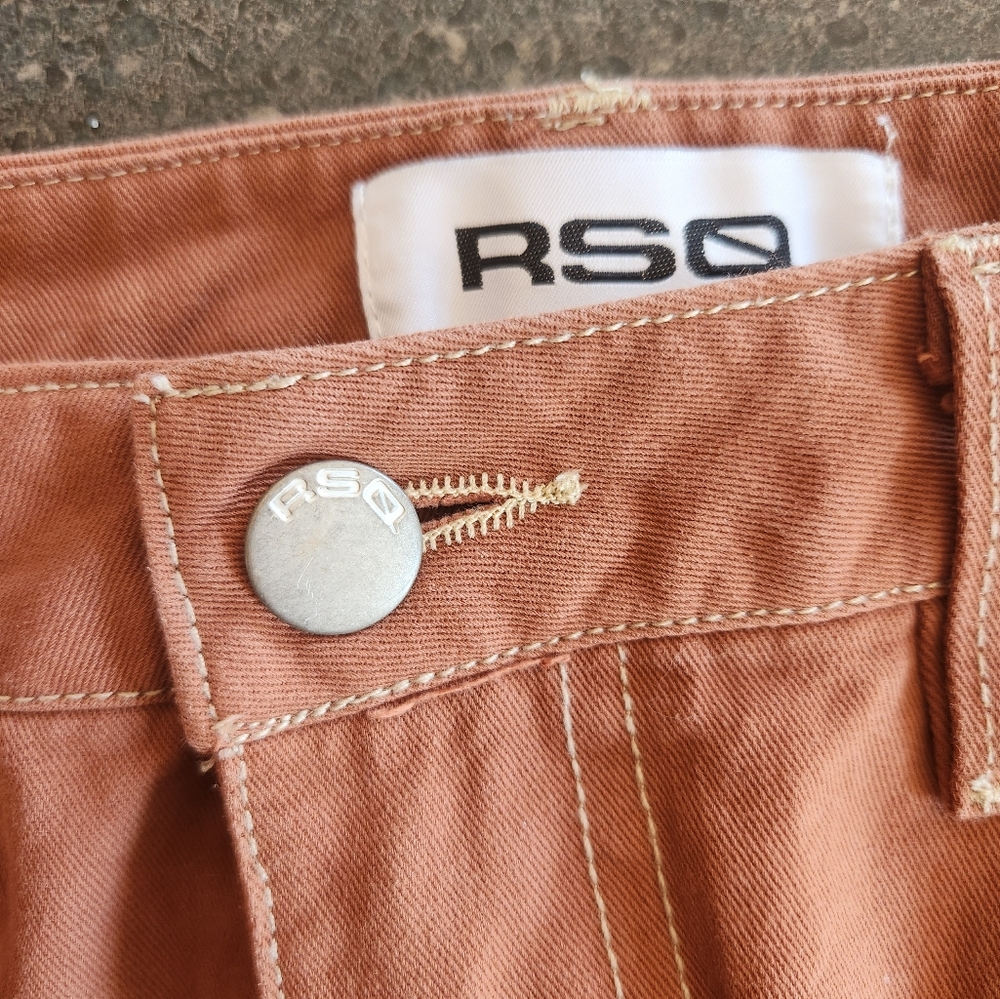 Like New Tillys RSQ Brown Rust Mini Denim Skirt - Picture 4 of 7